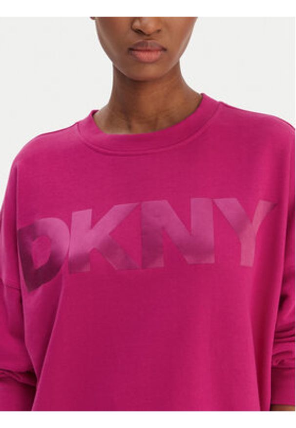 DKNY Sport Bluza DP6T1561 Różowy Oversize. Kolor: różowy. Materiał: bawełna. Styl: sportowy
