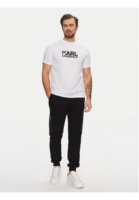 Karl Lagerfeld - KARL LAGERFELD T-Shirt 755087 551235 Biały Regular Fit. Typ kołnierza: dekolt w karo. Kolor: biały. Materiał: bawełna #3