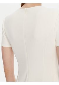 Calvin Klein Sukienka koktajlowa LV044C064G Écru Slim Fit. Materiał: syntetyk. Styl: wizytowy