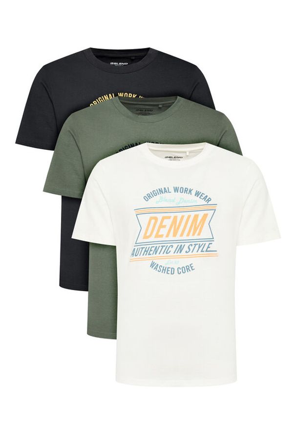 Blend Komplet 3 t-shirtów 20718785 Kolorowy Regular Fit. Materiał: bawełna. Wzór: kolorowy