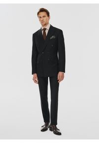 Pako Lorente - PAKO LORENTE – Dwurzędowa czarna marynarka garniturowa. Okazja: na studniówkę, na spotkanie biznesowe. Kolor: czarny. Materiał: wiskoza, elastan. Styl: biznesowy, młodzieżowy #7
