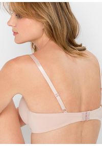 bonprix - Biustonosz z usztywnianymi miseczkami na fiszbinach. Kolor: beżowy. Wzór: gładki #3