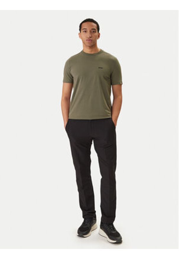 BOSS T-Shirt 50506373 Khaki Regular Fit. Kolor: brązowy. Materiał: bawełna