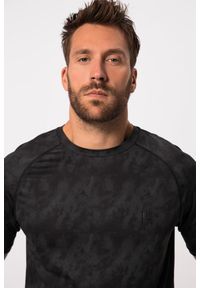JAY-PI - Męski T-shirt FLEXNAMIC® fitness okrągły dekolt rękaw 1/2 nadruk. Kolekcja: plus size. Kolor: czarny. Materiał: elastan, poliester, materiał. Wzór: nadruk. Sport: fitness