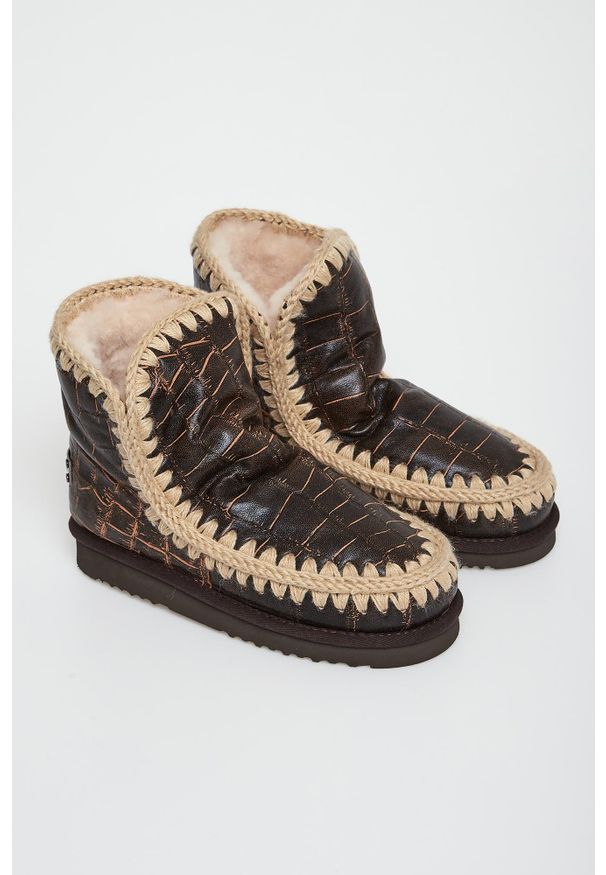 Mou - Śniegowce damskie skórzane MOU. Materiał: skóra