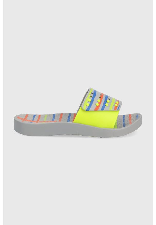 Ipanema klapki dziecięce UNISEX SLIDE kolor szary. Nosek buta: okrągły. Kolor: szary. Materiał: materiał. Obcas: na obcasie. Wysokość obcasa: niski