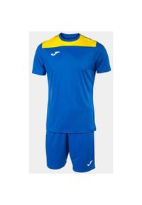Zestaw Sportowy Joma Phoenix II Royal - Żółty - Oddychający i Lekki. Okazja: na uczelnię. Kolor: niebieski, żółty, wielokolorowy. Materiał: poliester, dresówka. Styl: sportowy