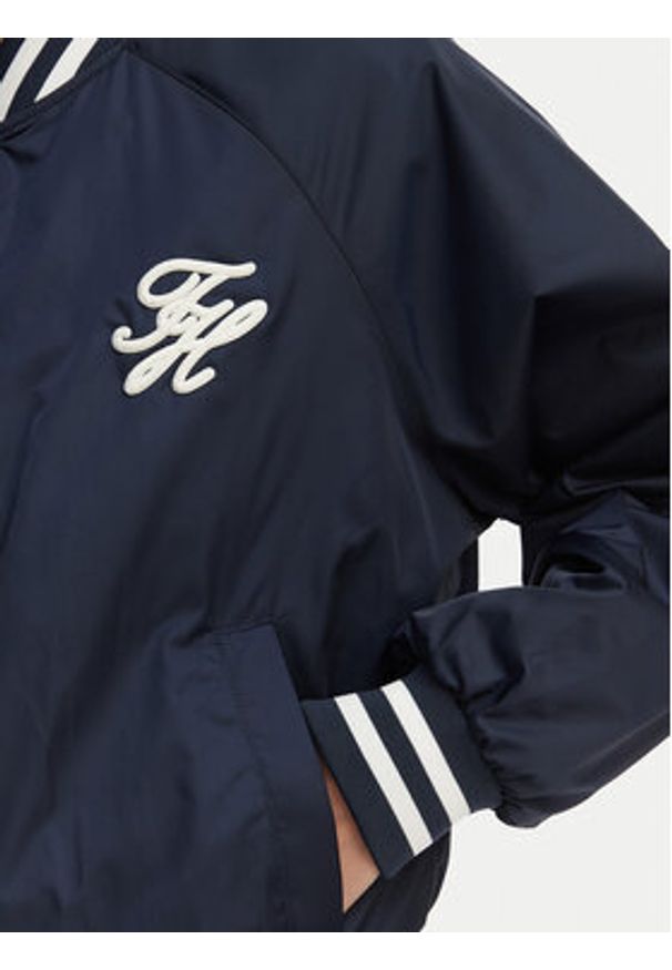 TOMMY HILFIGER - Tommy Hilfiger Kurtka bomber Logo Appliqué WW0WW48618 Granatowy Regular Fit. Kolor: niebieski. Materiał: syntetyk