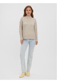 Vero Moda Sweter 10269229 Beżowy Regular Fit. Kolor: beżowy. Materiał: syntetyk