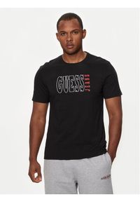 Guess Jeans T-Shirt M4YI56 K8HM0 Czarny Slim Fit. Kolor: czarny. Materiał: bawełna