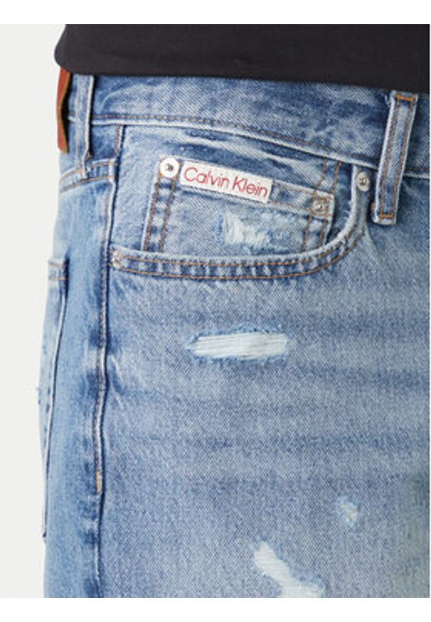 Calvin Klein Jeans Szorty jeansowe LV04RF790G Niebieski Slim Fit. Kolor: niebieski. Materiał: bawełna