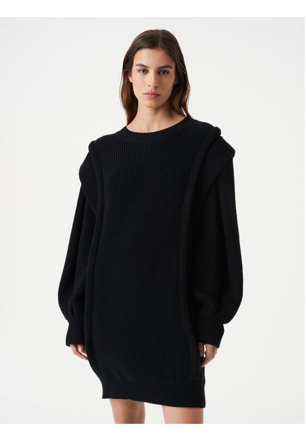 IRO Sukienka dzianinowa Lorely AR641 Czarny Relaxed Fit. Kolor: czarny. Materiał: syntetyk, bawełna