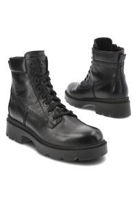 Czarne Botki Nessi Płaskie Obuwie Damskie. Okazja: na co dzień. Kolor: czarny. Materiał: skóra. Obcas: na obcasie. Styl: casual, elegancki #7