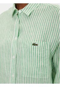 Lacoste Koszula CF0054 Zielony Oversize. Kolor: zielony. Materiał: len