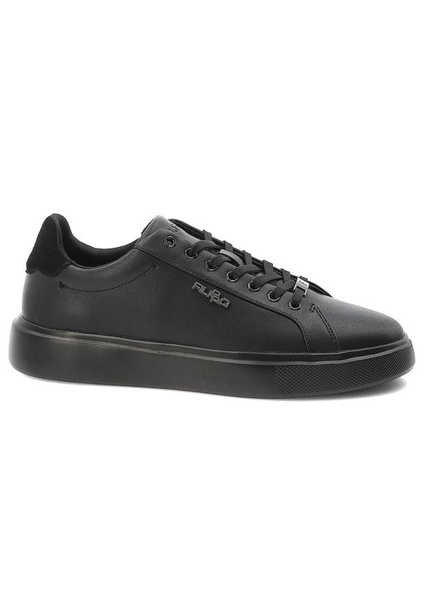 Sneakersy męskie Filippo, cholewka ze skóry naturalnej o gładkim wykończeniu klasyczne wiązanie na płaskiej podeszwie, czarne, MP7840/26. Okazja: na co dzień. Kolor: czarny. Materiał: skóra. Szerokość cholewki: normalna. Wzór: gładki. Obcas: na płaskiej podeszwie