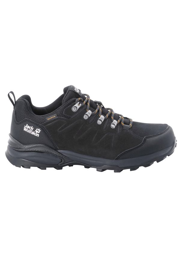 Buty trekkingowe męskie Jack Wolfskin Refugio Texapore Low. Kolor: czarny, szary, wielokolorowy, żółty. Materiał: materiał, guma, syntetyk