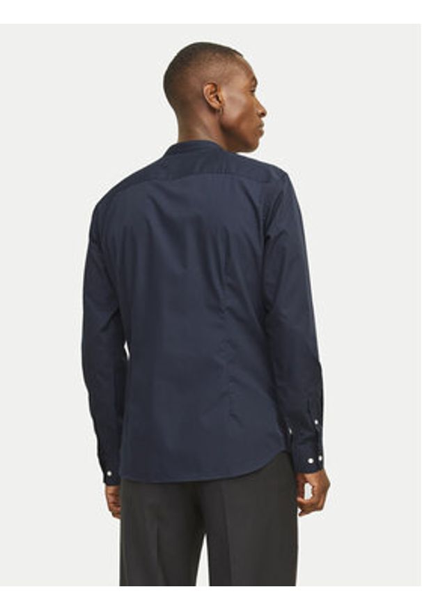 Jack & Jones - Jack&Jones Koszula Joe 12205921 Granatowy Slim Fit. Kolor: niebieski. Materiał: syntetyk, bawełna