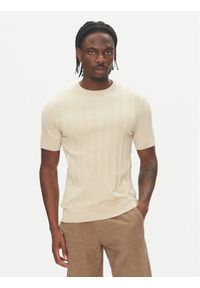 Lindbergh Sweter 30-804064 Beżowy Relaxed Fit. Kolor: beżowy. Materiał: syntetyk
