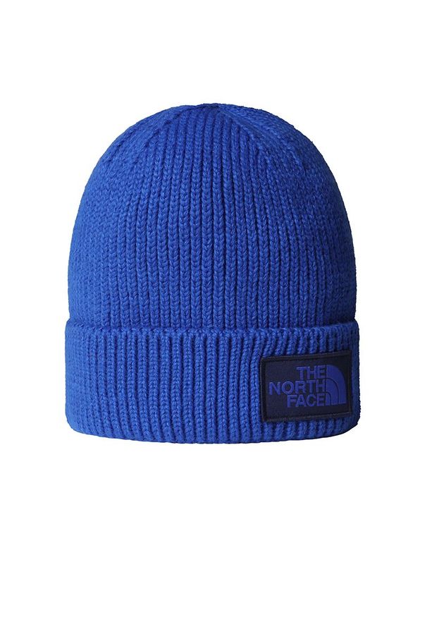 Czapka unisex The North Face Logo Box Beanie 0A8CHEEU91 - granatowa. Kolor: niebieski. Materiał: poliester. Wzór: aplikacja. Styl: klasyczny