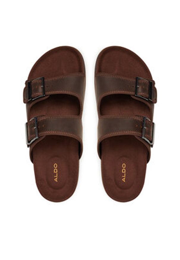 Aldo Klapki Sunnyside 13963586 Brązowy. Kolor: brązowy. Materiał: skóra