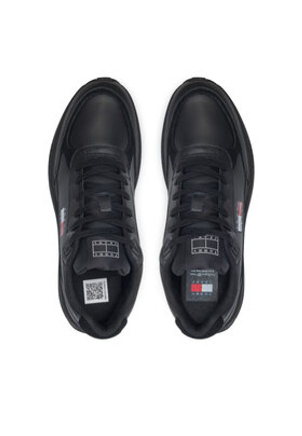 Tommy Jeans Sneakersy Runner EM0EM01445 Czarny. Kolor: czarny. Materiał: skóra