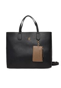 TOMMY HILFIGER - Tommy Hilfiger Torebka Th Icon Satchel AW0AW18122 Czarny. Kolor: czarny. Materiał: skórzane #6
