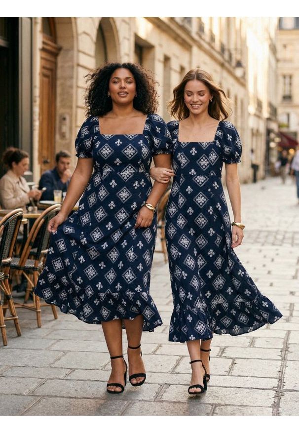 Sinsay - Sukienka maxi z falbanką - wielobarwny. Długość: maxi