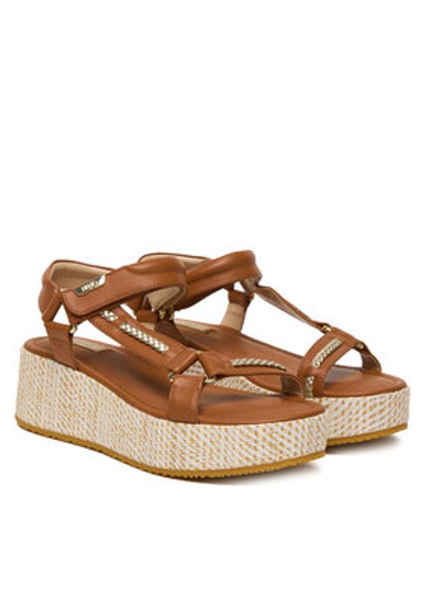 Liu Jo Sandały Flo 05 SA6151 P0102 Brązowy. Kolor: brązowy. Materiał: skóra