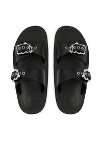 Love Moschino - LOVE MOSCHINO Klapki JA28274I0OIA0000 Czarny. Kolor: czarny. Materiał: skóra #3