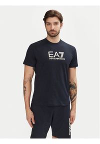 EA7 Emporio Armani T-Shirt 7M000224 AF10375 MB122 Granatowy Regular Fit. Kolor: niebieski. Materiał: bawełna