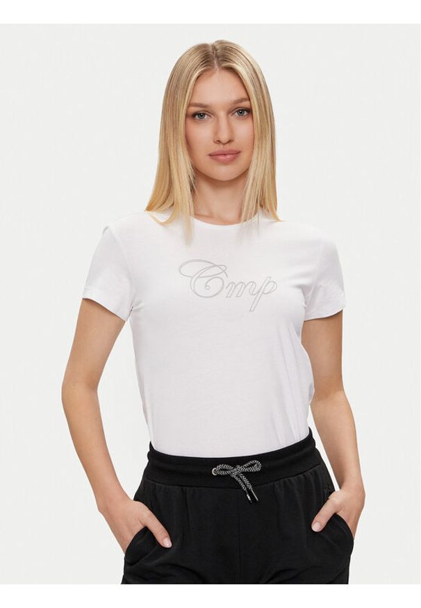 CMP T-Shirt 32D8066P Biały Regular Fit. Kolor: biały. Materiał: bawełna