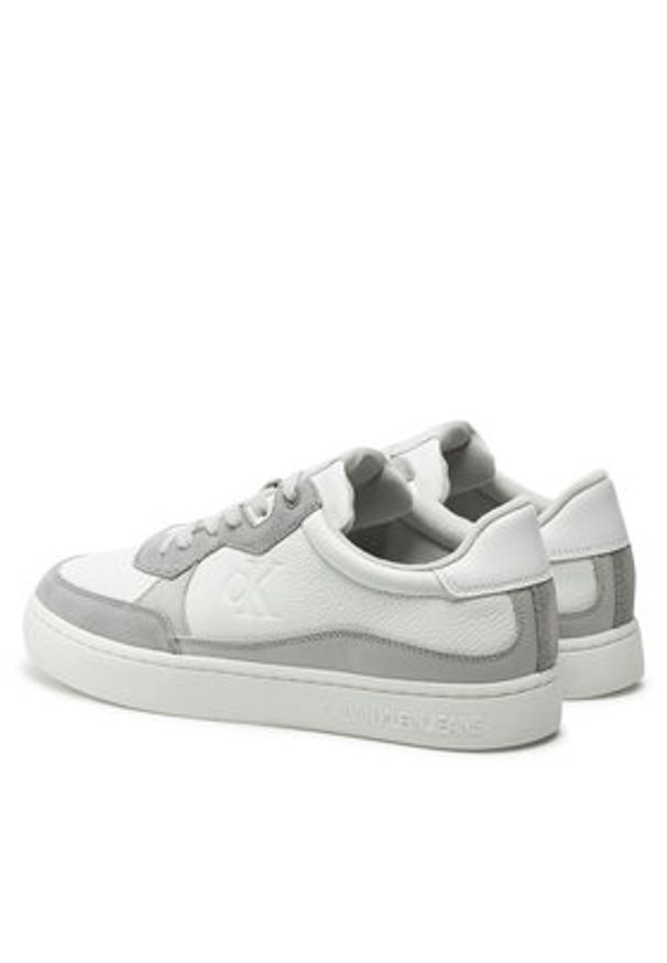 Calvin Klein Jeans Sneakersy Classic Cupsole Mg Wmm YM0YM01153 Biały. Kolor: biały. Materiał: skóra
