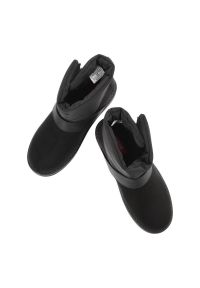 Big-Star - Czarne Śniegowce Big Star Modne Ocieplane Buty Damskie. Okazja: na co dzień, na spacer. Zapięcie: rzepy. Kolor: czarny. Materiał: syntetyk, jeans, materiał, futro. Szerokość cholewki: normalna. Sezon: zima. Obcas: na obcasie. Styl: klasyczny, casual, elegancki. Wysokość obcasa: niski #2