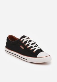 Born2be - Czarne Klasyczne Trampki z Kauczukowym Noskiem Olithethis. Okazja: na co dzień. Kolor: czarny. Materiał: kauczuk. Styl: klasyczny #5