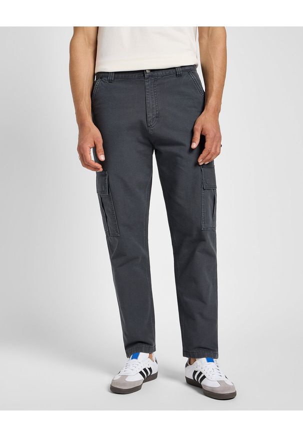 Lee - LEE MĘSKIE SPODNIE MATERIAŁOWE CARGO PANT DARK MUTED GRAY 112355783 L72K008531