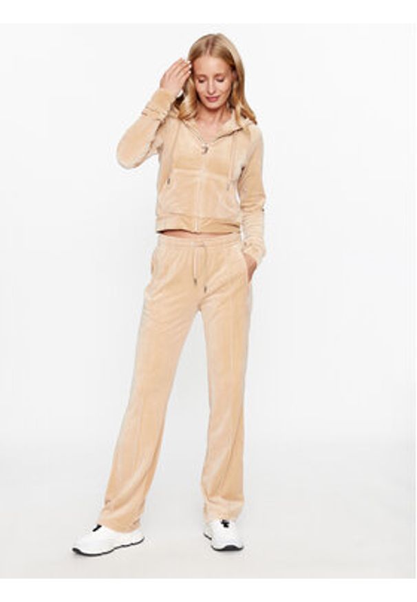 Juicy Couture Bluza Madison JCWA122001483 Beżowy Slim Fit. Kolor: beżowy. Materiał: syntetyk