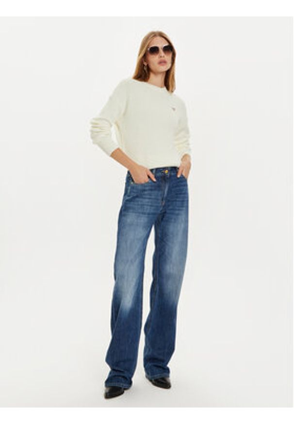 Guess Sweter W4BR08 Z3HM1 Écru Regular Fit. Materiał: syntetyk