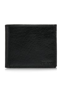Ochnik - Czarny skórzany niezapinany portfel męski. Kolor: czarny. Materiał: skóra #1