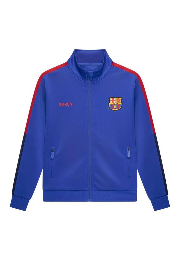 Dres treningowy FC Barcelona dla dzieci 25/26 - Granatowy. Okazja: na uczelnię. Kolor: niebieski. Materiał: dresówka. Styl: sportowy