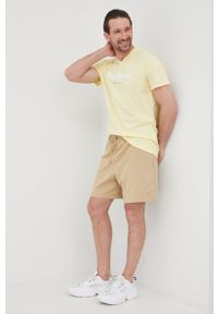 Pepe Jeans t-shirt bawełniany EGGO V N kolor żółty z nadrukiem. Kolor: żółty. Materiał: bawełna. Wzór: nadruk #5