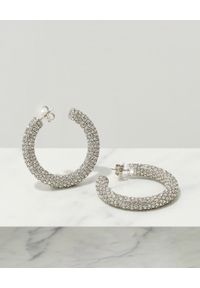 AMINA MUADDI - Kolczyki z kryształami Cameron Medium. Materiał: srebrne, metalowe. Kolor: srebrny. Kamień szlachetny: kryształ #12