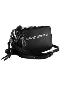 DAVID JONES - Pudełkowa listonoszka czarna David Jones 6169-1 BLACK. Kolor: czarny. Wzór: aplikacja. Materiał: skórzane #1
