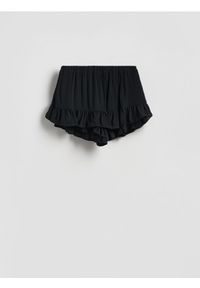 Reserved - Szorty z wiskozy - czarny. Kolor: czarny. Materiał: wiskoza