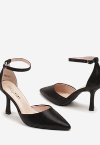 Born2be - Czarne Szpilki Ozdobione Paskiem Ennallis. Zapięcie: pasek. Kolor: czarny. Materiał: jeans. Wzór: aplikacja. Obcas: na szpilce. Wysokość obcasa: średni #2