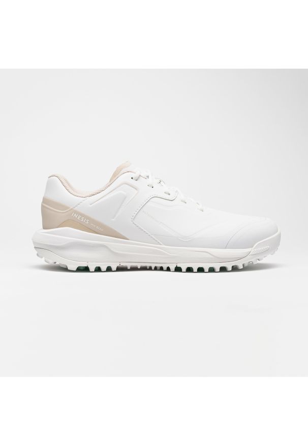 INESIS - Buty do golfa damskie Inesis MW500 wodoodporne. Kolor: biały, żółty, wielokolorowy. Materiał: materiał, kauczuk. Sport: golf