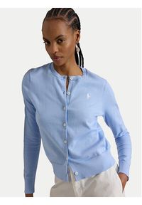 Polo Ralph Lauren Kardigan 211971871504 Niebieski jasny Slim Fit. Typ kołnierza: polo. Kolor: niebieski. Materiał: bawełna #3