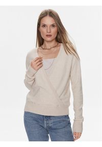Vila Sweter Ril 14092042 Beżowy Regular Fit. Kolor: beżowy. Materiał: wiskoza #1