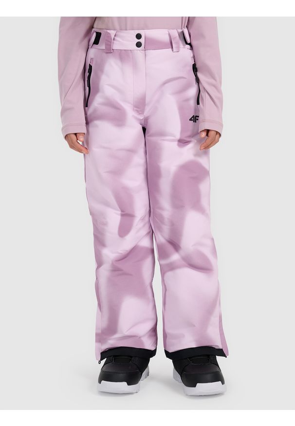4f - 4F Spodnie snowboardowe membrana 10000 dziewczęce - multikolor 164 (13-14 lat). Kolor: wielokolorowy. Materiał: poliester, materiał. Wzór: gładki. Sezon: lato. Sport: snowboard