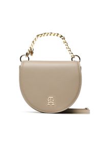 TOMMY HILFIGER - Torebka Tommy Hilfiger Th Chic Saddle Bag AW0AW14783 AEG. Kolor: beżowy. Materiał: skórzane #1