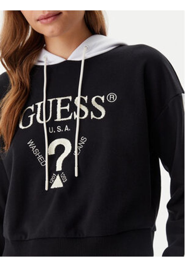 Guess Bluza V5GQ17 KCRT1 Czarny Regular Fit. Kolor: czarny. Materiał: syntetyk